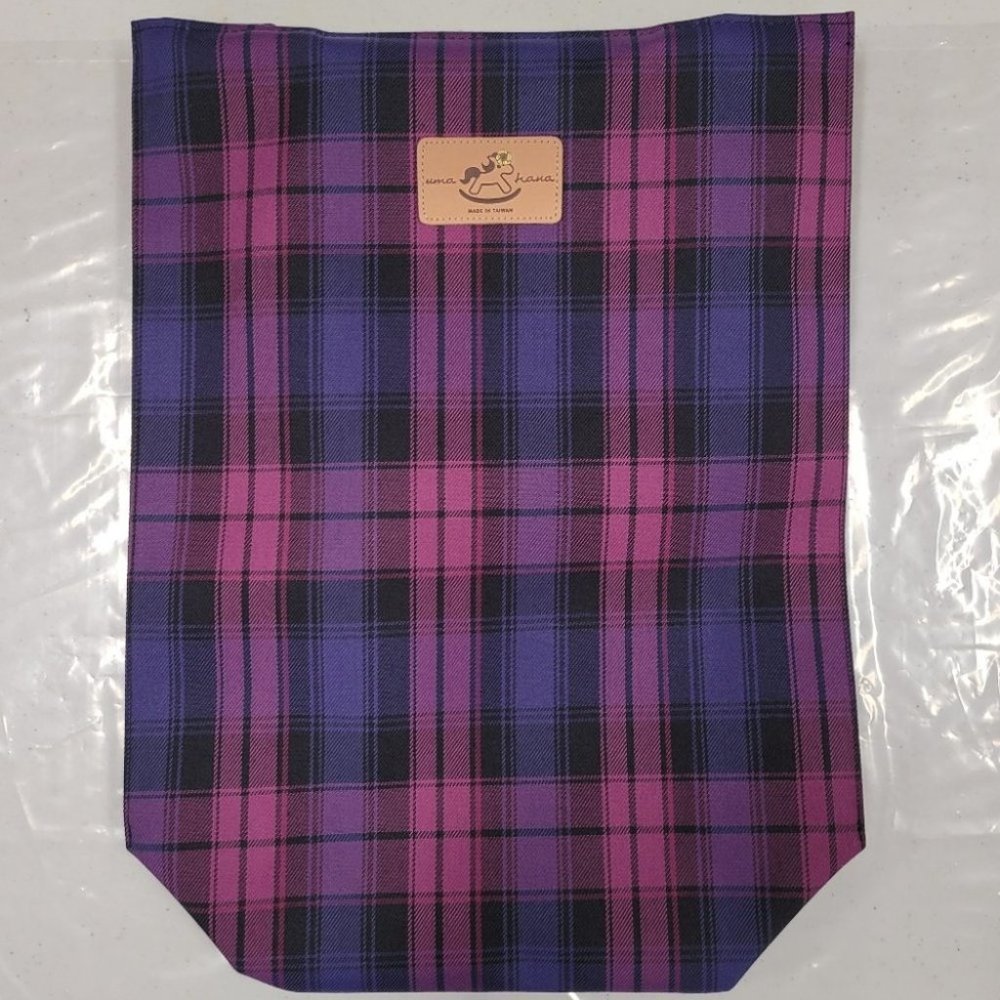 Waterproof Purple Plaid Large Tote Shoulder Bag Travel Purse - Picture 9 of 14
